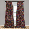 thumbnail image 5 of Ambesonne Colorful Curtains, Geometrical Abstract, Pair of 28"x63", Multicolor, 5 of 5
