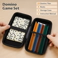 thumbnail image 2 of Double 6 Dominos Set for Adults with 28 Tiles & 4 Silicone Domino Racks, Fits Most Standard Sizes (Not for Tournament), Classic Board Games with Portable Case for Family Game Nights and Travel, 2 of 9