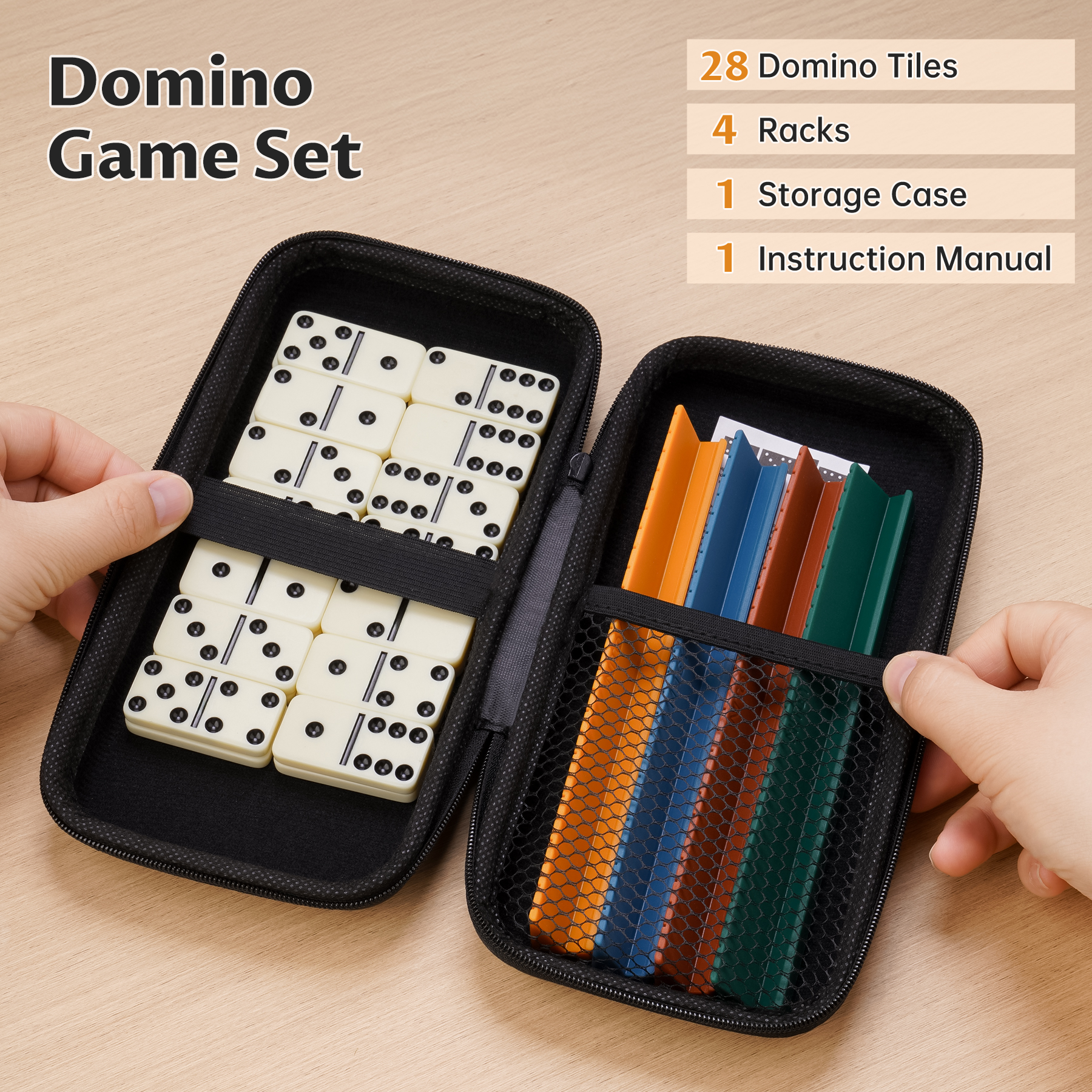 Nitoy Double 6 Dominoes Set with Racks photo 2