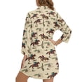thumbnail image 2 of Xoenoiee Cowboy Horse Cactus Leaves Print Women's Swimsuit Cover Up Summer Beachwear Button Down Shirt Bikini Bathing Suit Beach Coverup Mini Dresses, 3XL, 2 of 7
