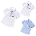 thumbnail image 4 of UACY Kids Boys Collared Short Sleeve Button Down Shirts Formal Dress Shirts School Uniform Blouse Casual Tops (White, 11-12 Years), 4 of 9