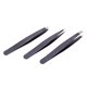 thumbnail image 1 of Pinzas De Acero Inoxidable, Pinzas Para Cejas Pinza Plana Punta/Punta Puntiaguda/Punta Inclinada Ceja Depilación Facial 3pcs / Set (negro) Khall JM06007-01, 1 of 6