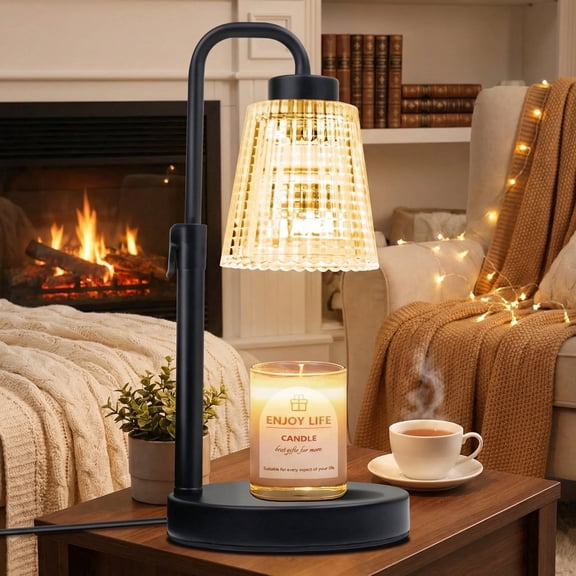 GUPUP Electric Candle Warmer Lamp with Timer, Adjustable Height Dimmable Wax Warmer Light with 2*50W Bulbs for Home Decor, Mom Girlfriend Gifts