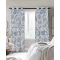 thumbnail image 3 of Light Blue Farmhouse Blackout Curtains 63 Inches Long for Bedroom, Retro Botanical Plant Fruit Leaf Thermal Insulated Room Darkening Black Out Window Curtain Panels Grommet Drapes for Living Room, 3 of 8