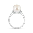 thumbnail image 2 of ANGARA South Sea Cultured Pearl Collar Ring with Diamonds in 14K White Gold for Women | June Birthstone, Birthday, Anniversary, Jewelry Gift for Women | Pearl Ring, 2 of 8