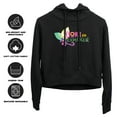 thumbnail image 4 of Popfunk Dora The Explorer Floral Lettering Women's Cropped Hoodie Pullover Sweatshirt, Black, Small, 4 of 5