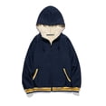 thumbnail image 4 of LOVZFMLL Jackets for Men's Solid Color Zipper Pocket With Velvet Long Sleeved Hooded Casual Jacket, 4 of 9