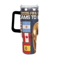 thumbnail image 3 of Copa Mundial de la FIFA Vaso aislado de acero inoxidable con asa, diseño temático, regalo para familia, amigos y fans; incluye pajita y encaja en el portavasos estándar, 40 oz, 3 of 6