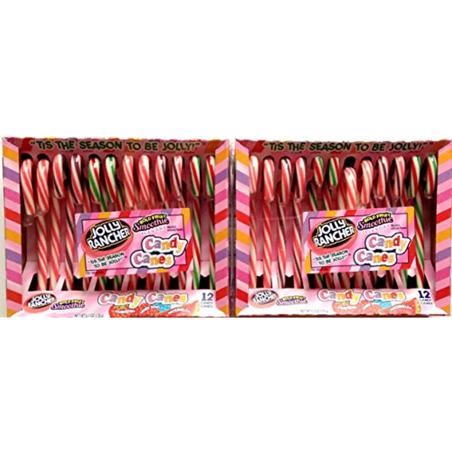Jolly Rancher Candy Canes In Bold Fruit Smoothie Flavors, 6.3Ounce
