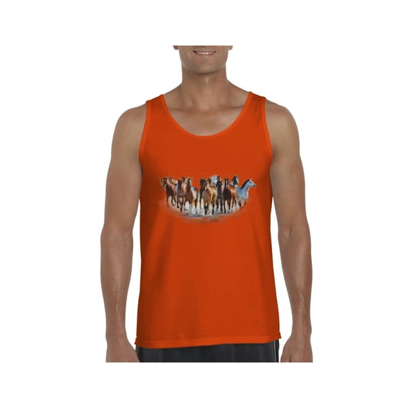 MmF - Men's Tank Top for Men, up to Men Size 3XL - Horses Herd