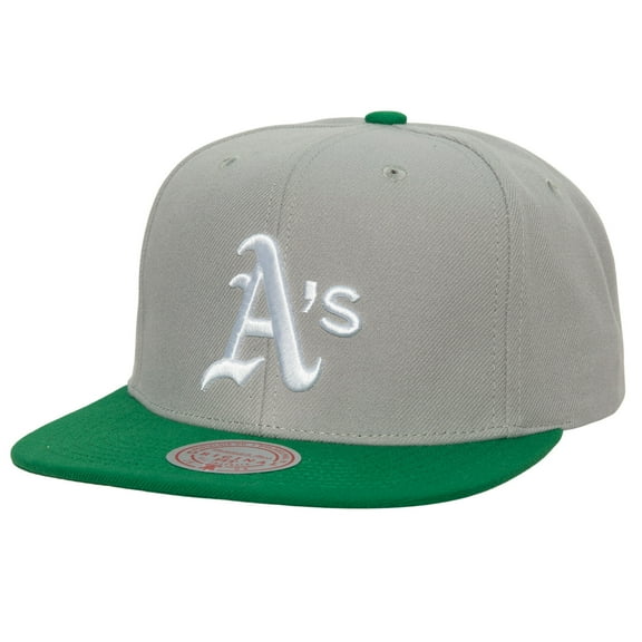 Men's Mitchell & Ness Gray Athletics Cooperstown Collection Away Snapback Hat