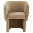 thumbnail image 4 of SAFAVIEH Couture Wally Modern Velvet Solid Dining Armchair, Light Brown, 4 of 8