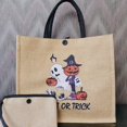 thumbnail image 2 of Juego De 2 Piezas De Bolso De Mano Con Estampado De Calabaza De Halloween Con Monedero, Bolso De Mano De Elfo De Calavera Fantasma Divertido De Terror, Bolso De Compras Reutilizable Y Bolso De Playa D, 2 of 4
