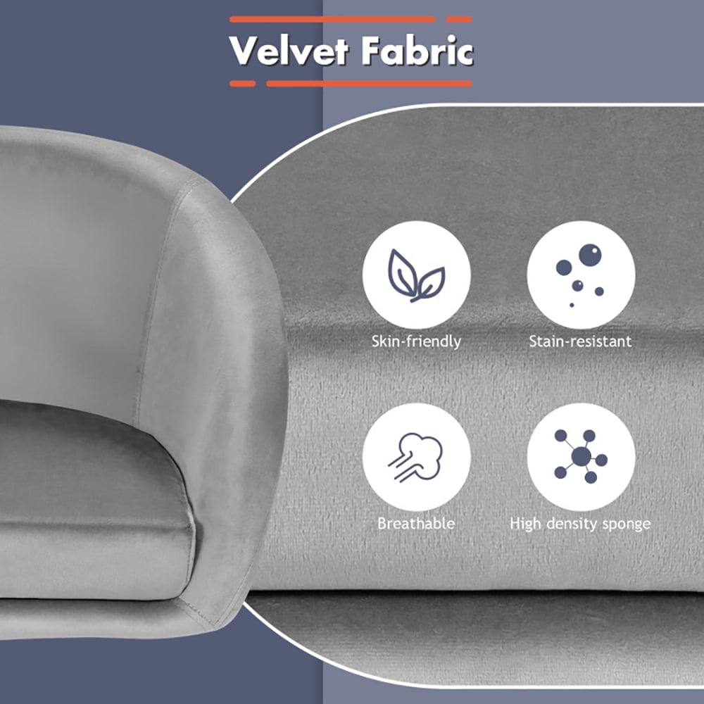 Finihen Modern Vanity Chair, 360 Degree Swivel Makeup Stool Accent Chair with Round Back and Metal Base, Makeup Chair for Living Room Bedroom Lounge Pub, Gray Finihen Modern Vanity Chair, 360 Degree Swivel Makeup Stool Accent Chair with Round Back and Metal Base, Makeup Chair for Living Room Bedroom Lounge Pub, Gray