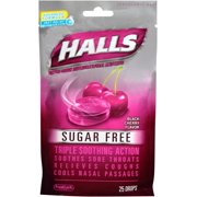 Angle View: Halls Sugar Free Drops, Black Cherry, 25 Ct