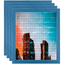 ArtToFrames 9" x 12" Blue Picture Frame, 9x12 inch Blue Wood Poster Frame (WOM-4427), 4 Pack