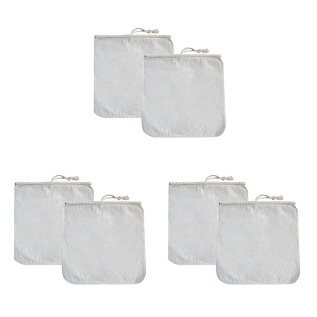 6 Pack Organic Reusable Cold Coffee Brew Filters Bag,12 Inch Wine Brewing Filters Eco-Friendly Mesh Cotton Toddy Filter