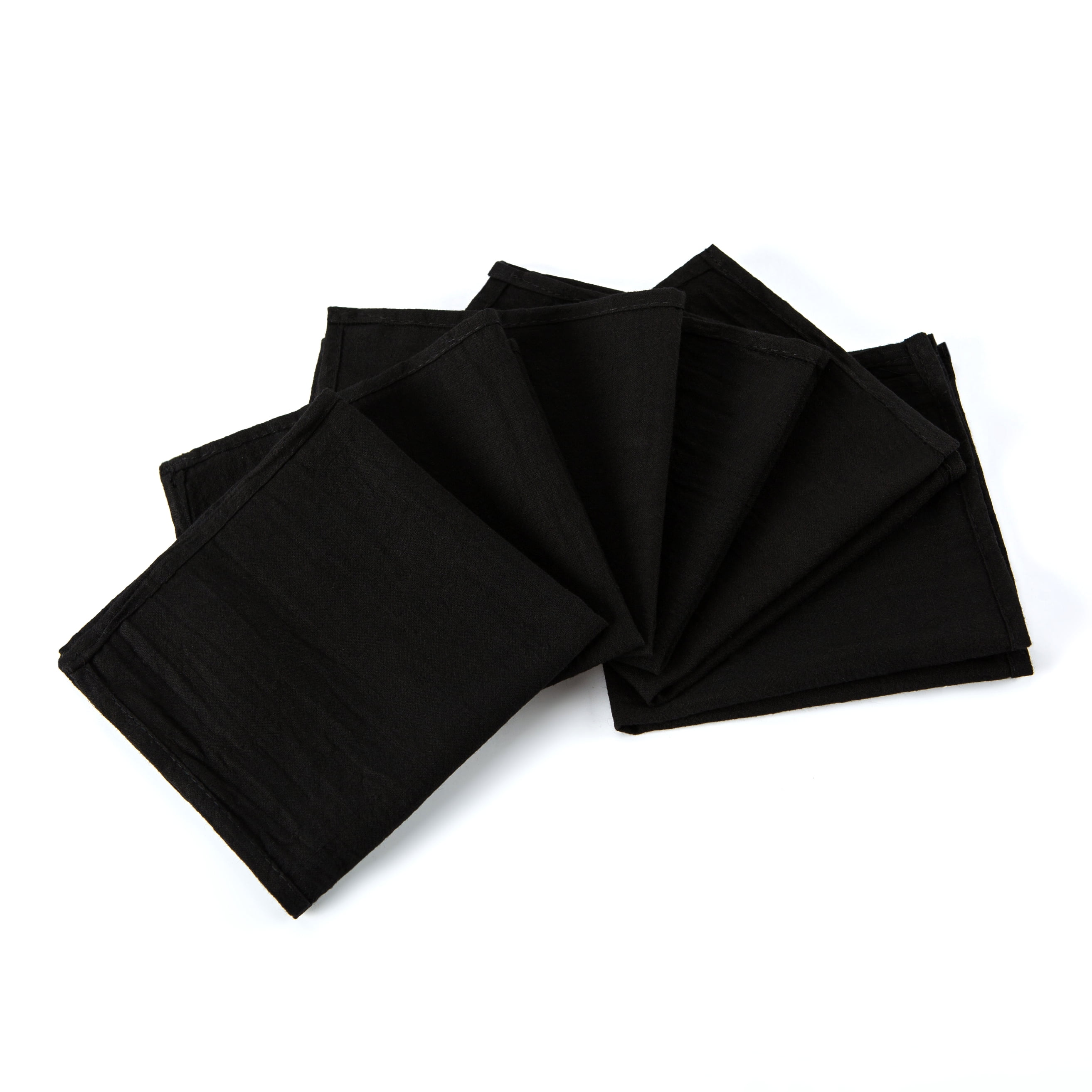 Solid Black Cloth Napkins, Set Of 6, Black Cotton Napkins, Everyday