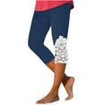 thumbnail image 5 of Lindreshi Capri Leggings for Women Clearance Woman Sexy Casual Lace Stitching 3/4 Pants, 5 of 5