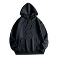 thumbnail image 4 of XIOANU Hoodies For Women Baggy Long Sleeved Hooded Sweatshirt With Pocket Solid Color Fleece-Lined Warm Drawstring Hoodie Commuting, 4 of 4