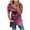 Hot Pink womens tops summer, variant on USSUMA Womens Summer Tops Sexy Cold Shoulder Zip Up T-Shirts for Women Trendy Rose Print Womens Blouses and Tops Dressy Short Sleeve V Neck Tunic Plus Size Shirts for Women