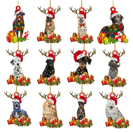 

BESTHUA Wooden Christmas Tree Pendant DIY Christmas Hanging Ornaments