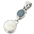 thumbnail image 2 of Mother Of Pearl Shell Flower Australian Opal 925 Sterling Silver Pendant, 1 3/8", 2 of 3