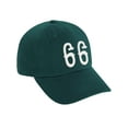 thumbnail image 2 of Daxton 3D Vintage Custom Number Low Profile Adjustable Baseball Dad Hat Cap, Dark Green White, 66, 2 of 3