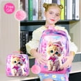 thumbnail image 2 of AGSDON 3PCS Backpacks for Girls, 16" Elementary Kids Cute Cat Backpack Preschool School Bookbags and Lunch Box, 2 of 7