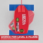 Hyper Tough 10-Foot Multi-Surface Laser Level Tool, Non-Damaging Wall Mounting, Bubble Vials for Aligning Vertical and Horizontal Line Laser