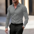 thumbnail image 2 of Men's Button-Down Shirt for Businessmen and Office Workers Slim-Fit Business-Casual Top Long-Sleeve Turn-Down Collar Apparel Available Professional Wear Classic Design Office Attire, 2 of 4