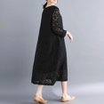 thumbnail image 5 of Sexlip Womens Midi Dress Long Sleeve Lace Design Soft Fabric Flared Silhouette for Formal Occasions Black XXL, 5 of 6