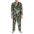 thumbnail image 3 of Daiia Big Bass Fish for Men's Long-Sleeved Pajama Set – Soft & Comfortable Sleepwear Button-Up Pajamas Cozy Lounge Wear-Medium, 3 of 7