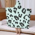 thumbnail image 5 of Light Blue and Black Of Leopard Print Hooded Bath Towel，50"x30" for Ages 3 To 12 Kids, Quick Dry Lightweight Soft Microfiber Hood Beach Towel Cover Up for Kids, 5 of 7