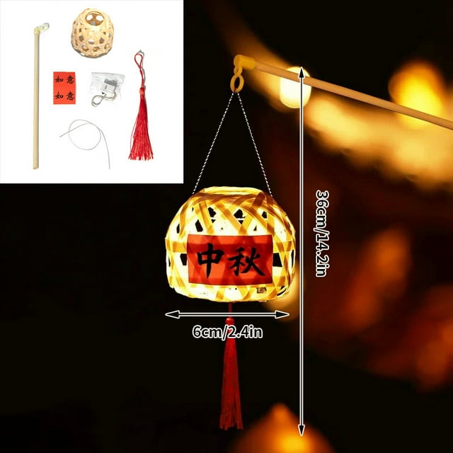 1-10PCS DIY Mid-Autumn Lantern Chinese Festival Lamp Hanging Lantern Handmade Material Rabbit Lamp Traditional Festival Gifts