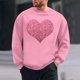 thumbnail image 1 of Amzcrzy Sudadera Para Hombre, Con Estampado De Corazones, Informal, De Manga Larga Y Cuello Redondo, Con Capucha, Color Rosa, L, 1 of 6