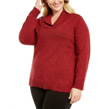 Karen Scott Women's Shawl-Collar Sweatshirt Bright Red Size Petite Small