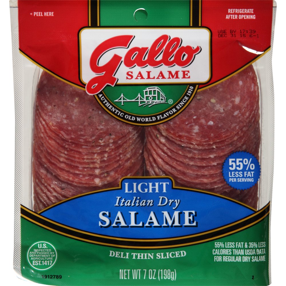 Gallo Salame® Deli Thin Sliced Light Italian Dry Salami Lunch Meat, 7