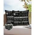 thumbnail image 6 of Outdoor Throw Pillow Cover Family Rules Words Waterproof Cushion Covers 2 Pack Black Pillow Cases Home Decoration for Patio Garden Couch Sofa, 6 of 6