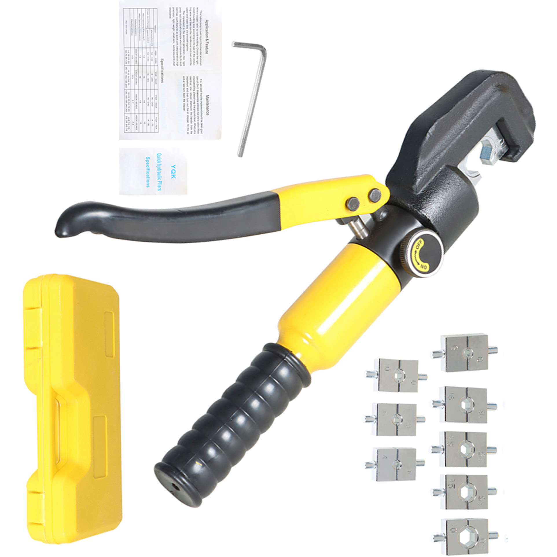 Handdo 5 Ton Hydraulic Lug Crimper Wire Lug Terminal Cable Crimping Tool with 9 Pairs of Dies - image 1 of 1