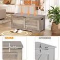 thumbnail image 5 of 39.4" Storage Chest, Wooden Storage Bench, Lift Top Toy Chest with 2 Safety Hinges, Large Toy Box, Entryway Bench for Living Room, Bedroom, Grey, 5 of 18