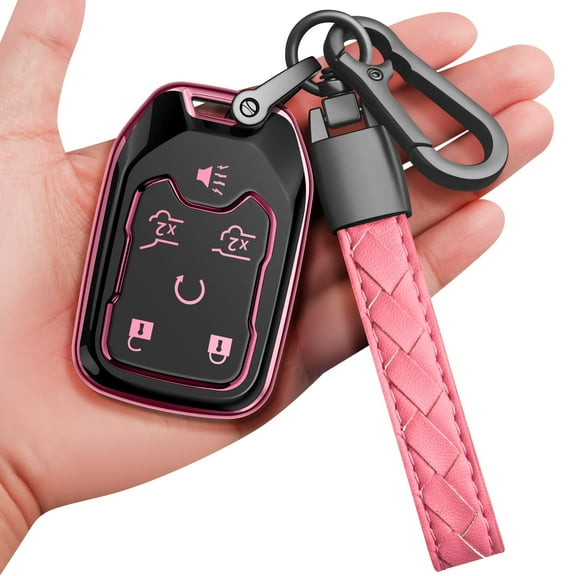 for Chevrolet Key Fob Cover with Keychain Soft Full Protection Key Shell Key Case Compatible with Chevy Suburban Tahoe Silverado GMC Terrain Yukon Sierra 1500 2500 3500 HD