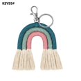 thumbnail image 1 of Porte-clés Arc-en-Ciel Tissé Mignon Boho Fait Main pour École Sac à Main, 1 of 5