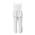 thumbnail image 3 of Lullu Girl's Summer Outfits Beach Spaghetti Strap Camisole Palazzo Pants Set, Sizes 4-14, 3 of 3