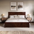 thumbnail image 2 of Naples King Wood Low Profile Platform Bed with Matching Footboard in Walnut, 2 of 13
