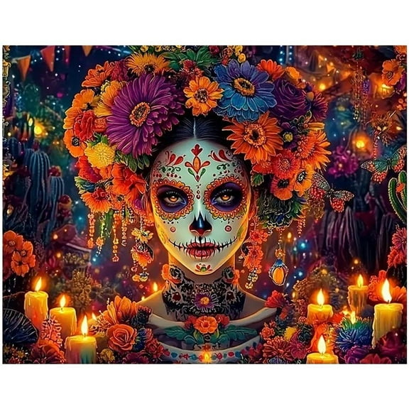Dia De Los Muertos Backdrop for Photography Day of The Dead Banner Gothic Halloween Mexican Fiesta Sugar Skull Decorations and Supplies for Home Altar Ofrenda