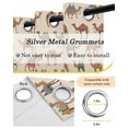 thumbnail image 5 of Summer Camels Blackout Curtains for Bedroom, Thermal Insulated Window Treatment, Farmhouse Retro Cartoon Desert Animals Grommet Top Blackout Draperies and Drapes for Basement 27.5"x39" 2 Panels, 5 of 8