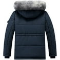 thumbnail image 7 of GGleaf Men's Winter Coat Warm Hooded Puffer Jacket Thicken Parka with Detachable Hood Faux-Fur Trim Navy XXL, 7 of 7