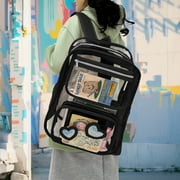 DAKIMOE Clear Backpack Heavy Duty Stadium Approved School Cute Transparent Backpacks Clear Bag Travel