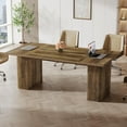 thumbnail image 6 of Tribesigns 63" Farmhouse Executive Desk, Double Pedestal Large Office Desk with Rustic Charm, 6 of 6